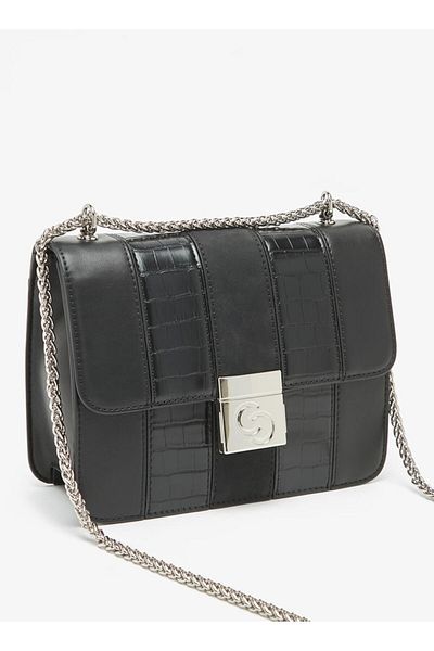 Celeste Women's Textured Crossbody Bag with Chain Link Strap