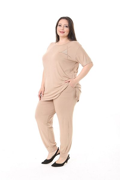 xlargebutik Plus Size - Clothing Super Badal Mink Set