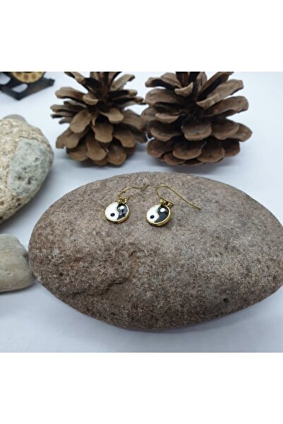 Porsuk Alternatif أقراط يينغ يانغ المصنوعة يدوياً