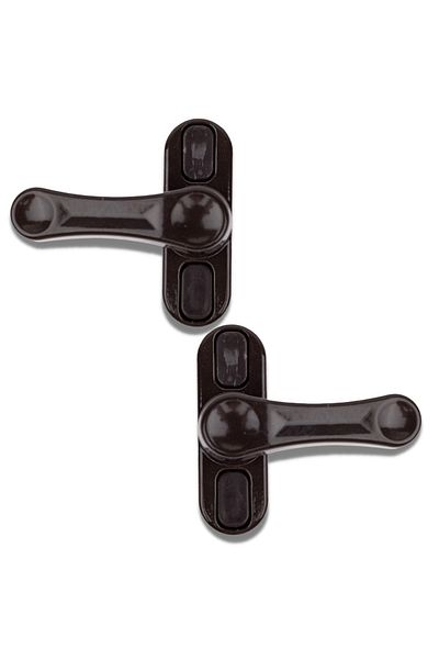 Evene Dark Brown Window Safety Lock 2 Pieces Children's Burglar Lock Pull-Out Metal Lock
