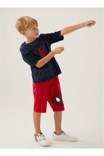 Marvel Spider-Man Navy Blue Spiderman Action Boy Capri Set