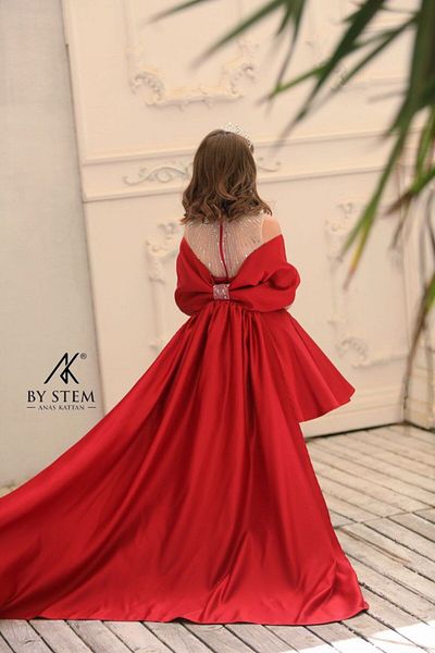 Ribbon kids fata copil nunta absolvire detasabil perelin rochie