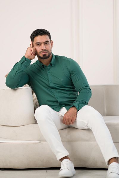 Paul Martin Ανδρικό πουκάμισο - Slimfit, Lycra, Κουμπί πέτο, Βαμβακερό, Μακρύ μανίκι, Καλοκαίρι