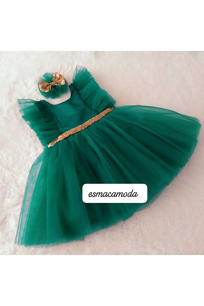 esmacamoda Model rochie din tul fetita verde
