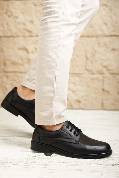 Deripabuc Genuine Leather Men's Black Leather Casual Shoes Mrd7-0691