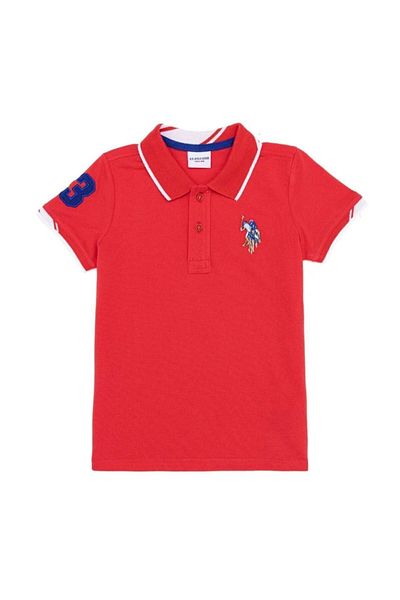 U.S. Polo Assn. Chlapčenské tričko s červeným polo výstrihom
