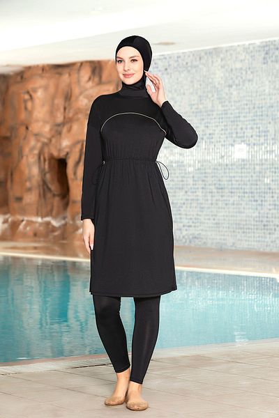 REMSA Μαύρο Μαγιό Hijab - Lycra και Full Covered 1266/01