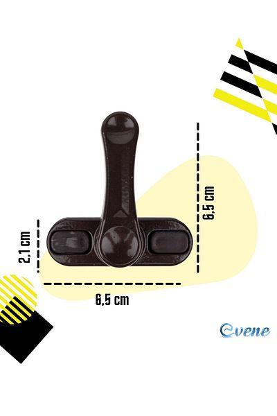 Evene Dark Brown Window Safety Lock 2 Pieces Children's Burglar Lock Pull-Out Metal Lock