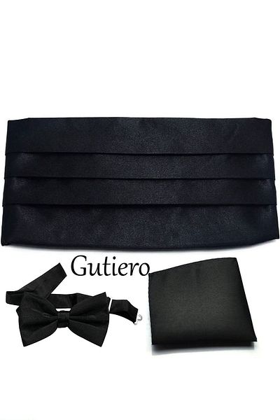 Gutiero طقم حزام العريس باللون الأسود