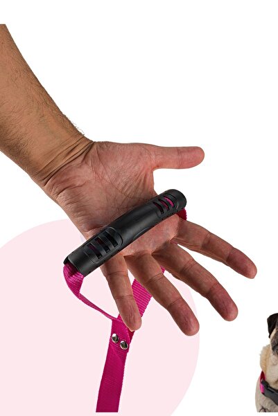 Evene Köpek Gezdirme Tasması Ayarlanabilir Boyun Göğüs Tasma Pembe