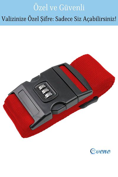 Evene Encrypted Suitcase Belt Adjustable Suitcase Belt Suitcase Lock Red