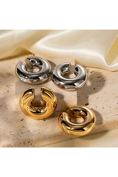 Ataki Aksesuar Gold Pipe Earcuff