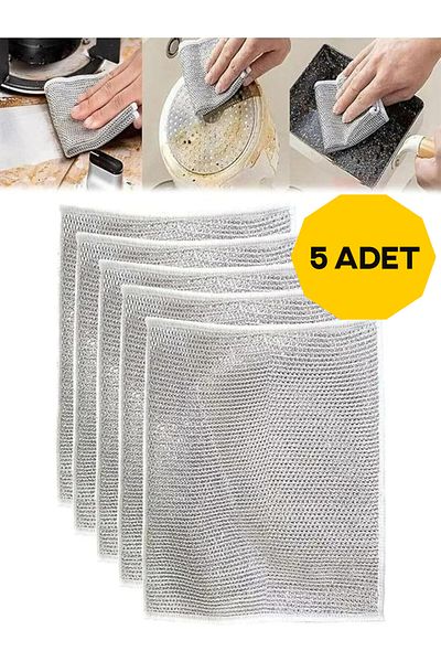 Vwear 5 Pieces Inox Dish Wire - Teflon, Magic and Metal Anti-Scratch Interlining