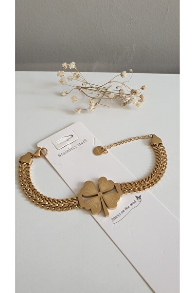 Feride قلادة فولاذية للنساء سوار البرسيم قلادة 316L فولاذية اللون مضادة للحسا...