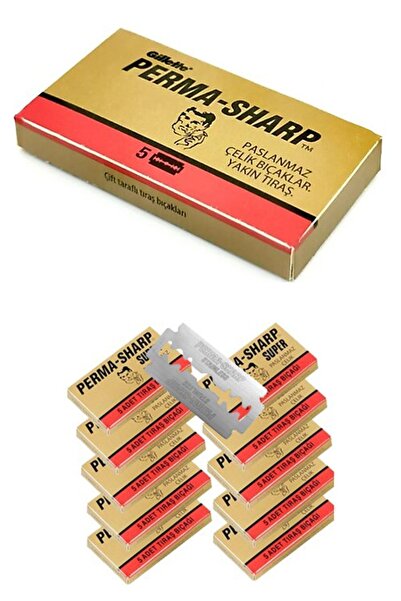 Permasharp 10 Pakette 50 Adet Yaprak Tam Jilet Orijinal