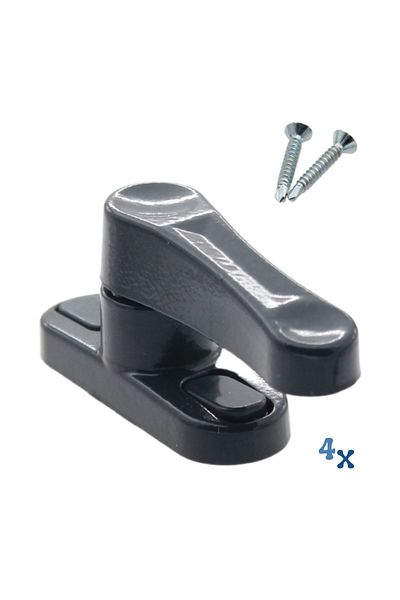 Evene Anthracite Window Safety Lock 4 Pieces Children's Burglar Lock Pull-Out Metal Lock