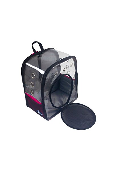 Evene Pembe Kedi Taşıma Çantası Şeffaf Büyük Boy Uçak Için Uygun Hava Alan Fi...