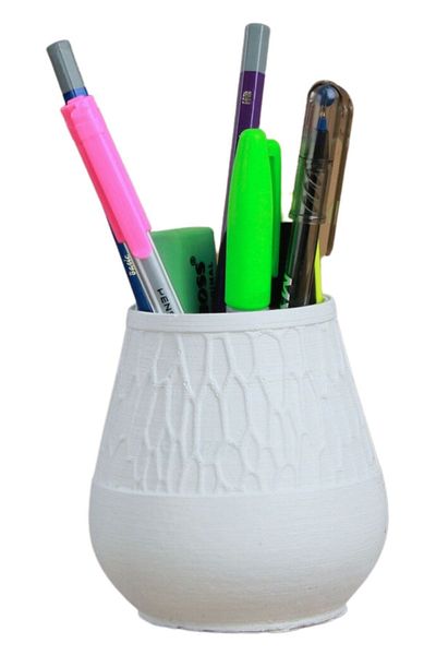 Evene Pen Holder White Color Desk Pen Holder Organizer Pen Holder Vase Model