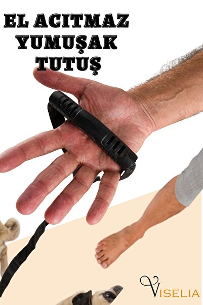 Viselia Köpek Tasması Çoklayıcı Çiftli Gezdirme Kayışı Premium Kalite Kopma Yapmaz Hafif Kolon Kumaş Siyah