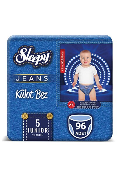 Sleepy Jeans Külot Bez 5 Numara Junior 4'Lü Jumbo  96 Adet 11-18 Kg