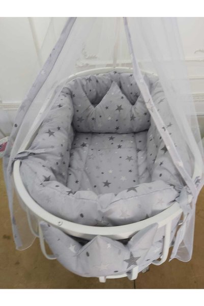 babyen1 Sleeping Set for Gray Crowned Basket (Crib, Bed Excluded)