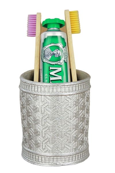 Evene Silver Color Toothbrush Stand, Countertop Model 4