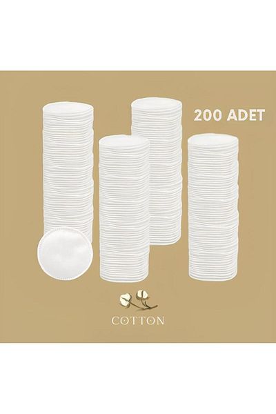 yakalı Pack of 200 - Makeup Removal Pad Disc, Cotton