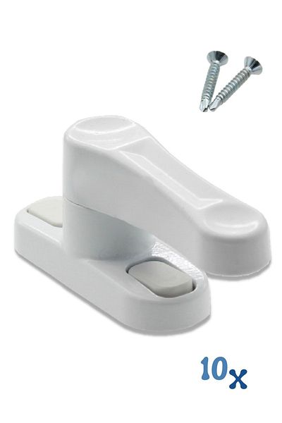 Evene White Window Safety Lock Children's Burglar Lock Pullable PVC 10 Pieces