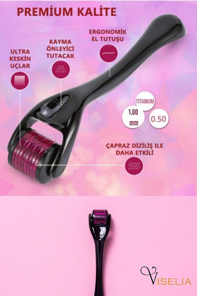 Viselia Drs Dermaroller Derma Roller Titanium 1.00 Mm Comb with 540 Needles