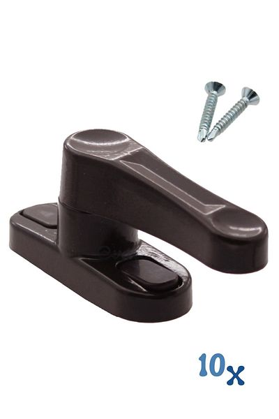 Evene Dark Brown Window Safety Lock 10 Pieces Children's Burglar Lock Pull-Out Metal Lock