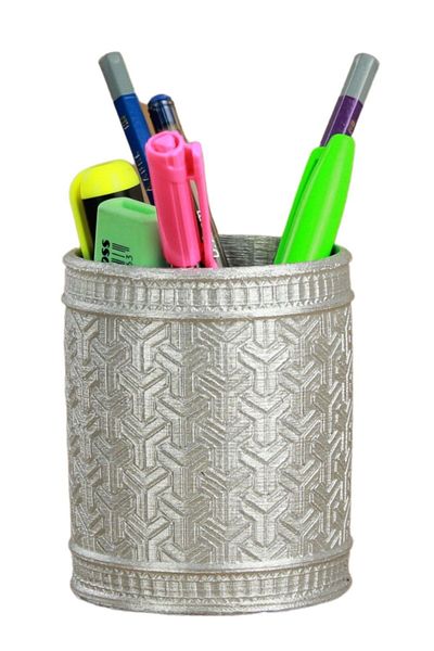 Evene Silver Color Desk Pen Holder Organizer Pen Holder Model 4