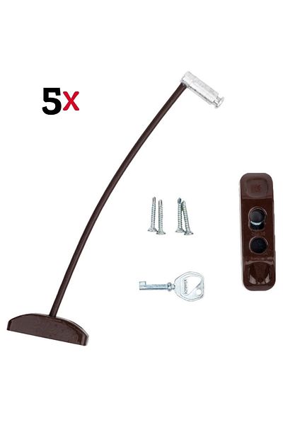 Evene Dark Brown Window Lock with 5 Ropes Children's Safety Security Burglar Pimapen PVC Door Lock