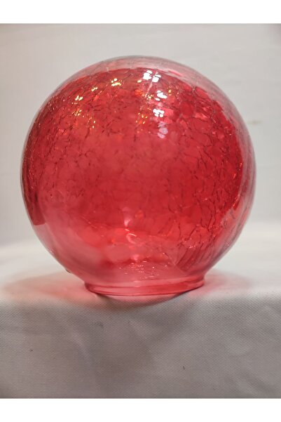 KUĞULU Glob Avize Camı.kırmızı Renkte.çatlatılmış Desenli (ÇAP:15.00CM-DUY YU...