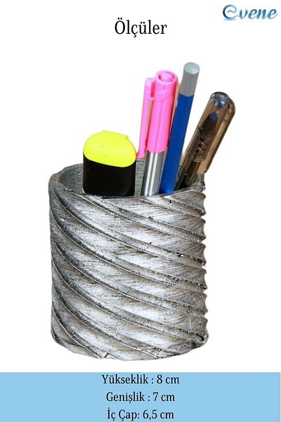 Evene Silver Esci̇tm Village Meri Table Pen Holder Sample 6
