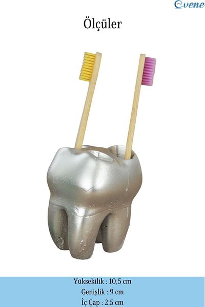 Evene Toothbrush Holder Countertop Silver Color Toothbrush Stand Model 5