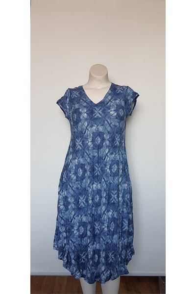 Leylim Blue Picasso Patterned Summer Dress