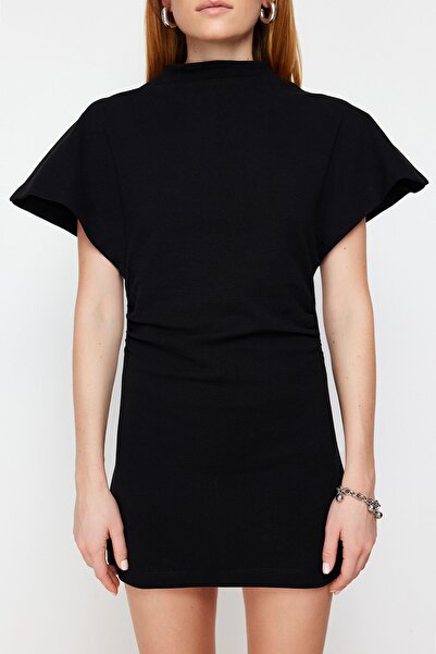 Edit by Trendyol Černé bodycon pletené šaty TEDSS24EL00011