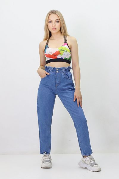 GZT TEKSTİL Elastic Waist Lycra Free Women's Jeans - 005