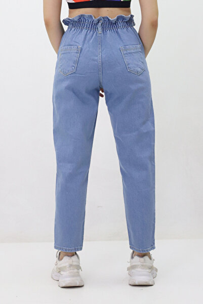 Genel Markalar Kadın Beli Lastikli Likrasız Kot Pantolon (005)