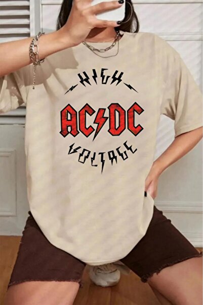 oneagılyazı Μπλουζάκι Unisex Oversize AC&DC Printed