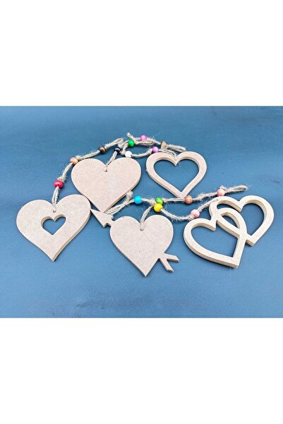 na neşeli ahşap Kalp Sarkaç Takımı .5 Li Set.duvar Süsleme Anneler Günü Sevgi...