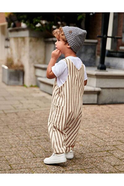 Elefantejr Children's Striped T-Shirt and Denim Salopet Set