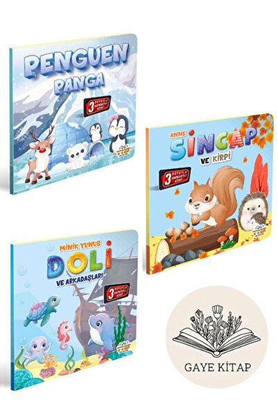 0-6 Yaş Yayınları سلسلة الكتب المتحركة 3 (مجموعة من 3 كتب)