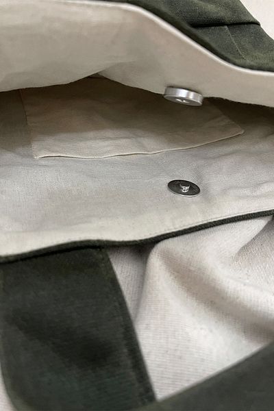 feinas Waxed Canvas Handbag - Khaki (31x25cm)