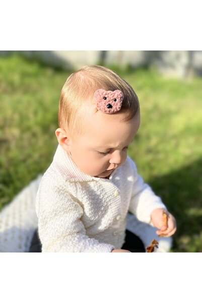 Sahici Anne Clip pentru păr Teddy Bear fără păr, 5 cm - Prune mauve