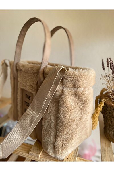 Aksesuar The Tote Bag Nubuck Column Women's Hand and Shoulder Plush Bag
