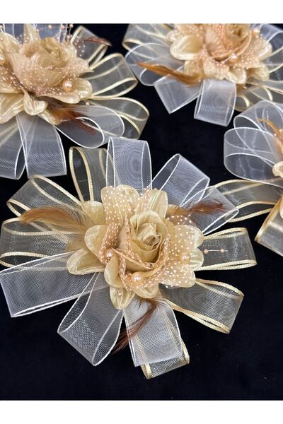 çeyizlik setim 1 Adet Gold Bohça Çiçeği Bohça Süsü