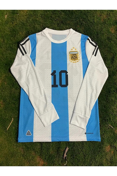 yenteks Arjantin Messi Uzun Kol Yetişkin Futbol Forması