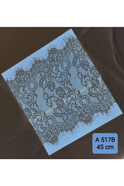 FASHİON DANTEL دانتيل ملتحي (كود A517 B) عرض 45 سم طول 3 متر أسود - إكرو