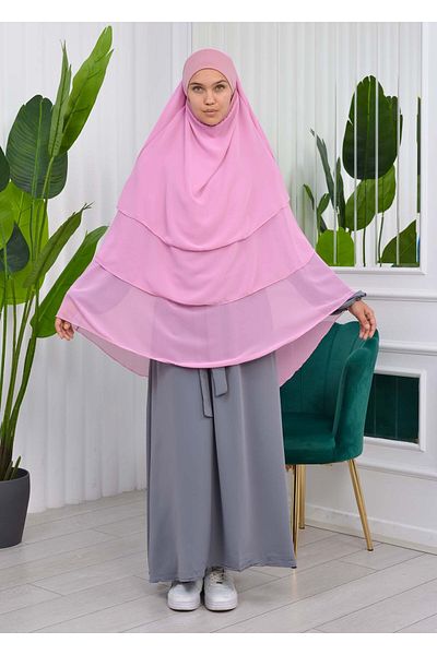 Modamix Chiffon Shawl Ready-made Veiled Practical Scarf Hijab Hijab 3 Layers - Cover Souffle 827